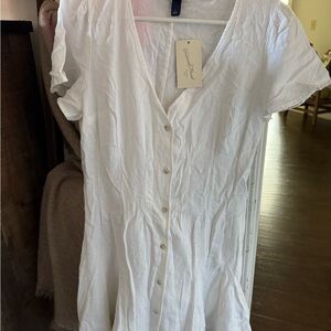 White Button-Down Women's dress